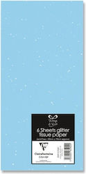 Clairefontaine Touch/Tissue-Papier Türkis Glitzer Set 6 Blätter