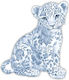 Holzhandwerksdekoration Ballon Leopard Figur Blau Toile 20cm D19w20