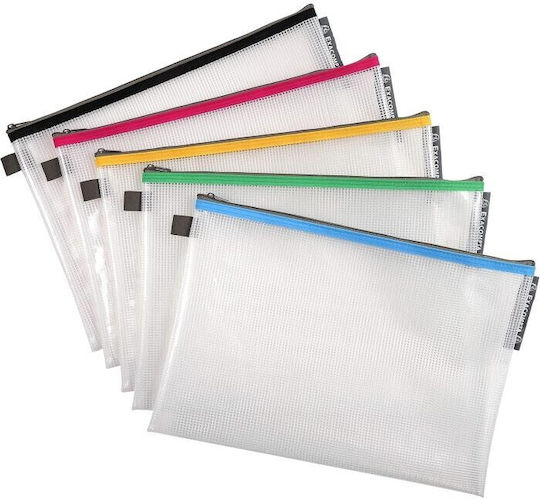 Plastikordner Verstärkt Zip Wasserdicht Durchsichtiger A4 5 Farben Exacompta