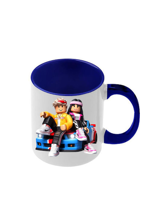 Roblox Tasse Dunkelblaue Griff Innenseite