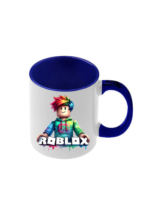 Roblox Tasse Dunkelblaue Griff Innenseite