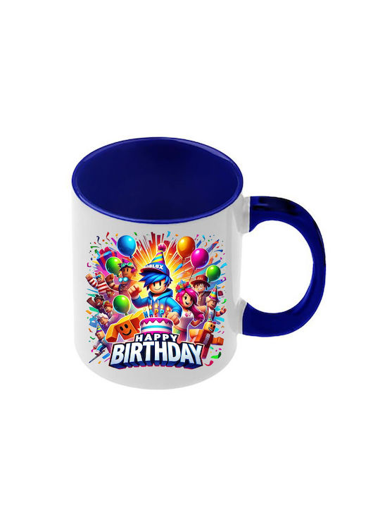 Roblox Tasse Dunkelblaue Griff Innenseite