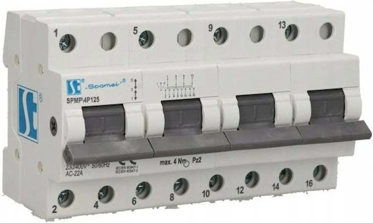 Modularer Netzwerk-aggregat Schalter 4p 125a Spmp4p125
