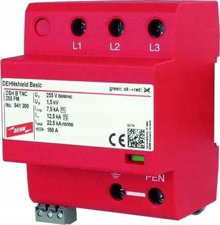 B+c Type 1+2 3p 12.5/37 5ka 1.5kv Dehnshield Dsh B Tnc 255 Fm 941306