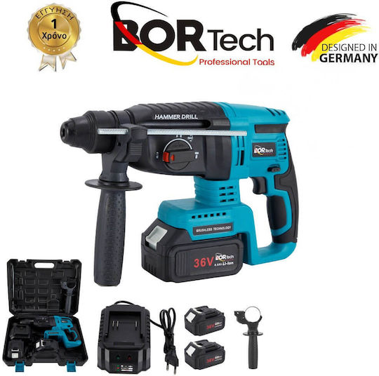 Bortech Ciocan Rotopercutor Săpător cu Baterie Fără Perii 36V 2x6Ah CRH8205
