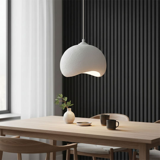 Megapap Yontu Pendant Ceiling Light White with E27 Socket 34x29x120cm