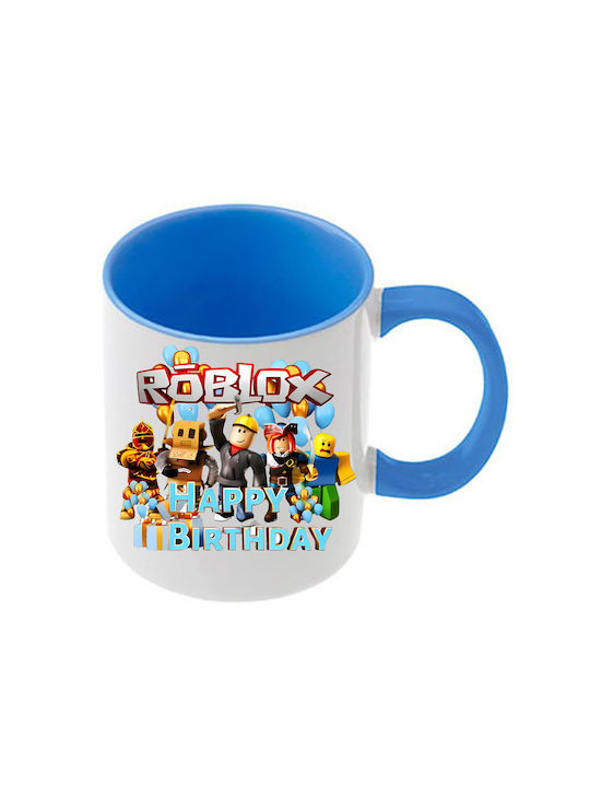 Roblox Tasse Blau Mit Griff Innen