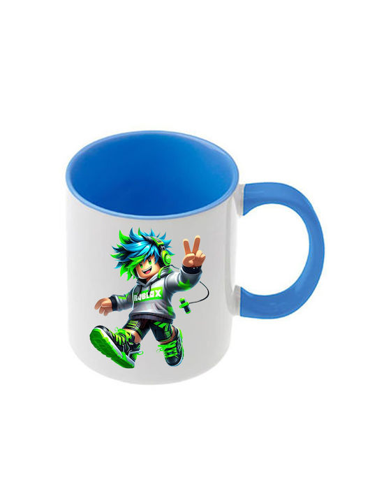 Roblox Tasse Blau Mit Griff Innen
