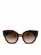 Fendi Women's Sunglasses with Brown Tartaruga Horn-Rimmed Frame and Brown Lens FE-FE40111I-53F