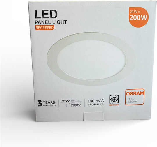 Osram Vertieft LED-Panels 20W mit Kaltweißem Licht 5700K