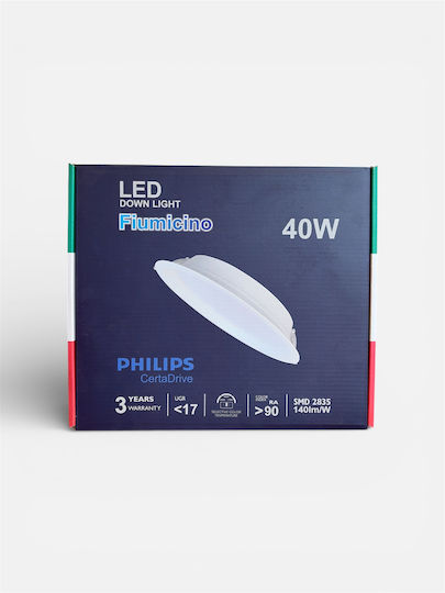 Philips Recessed LED Panel 40W with Warm to Cool White Light