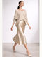 Damen Pullover mit V-Ausschnitt Gold