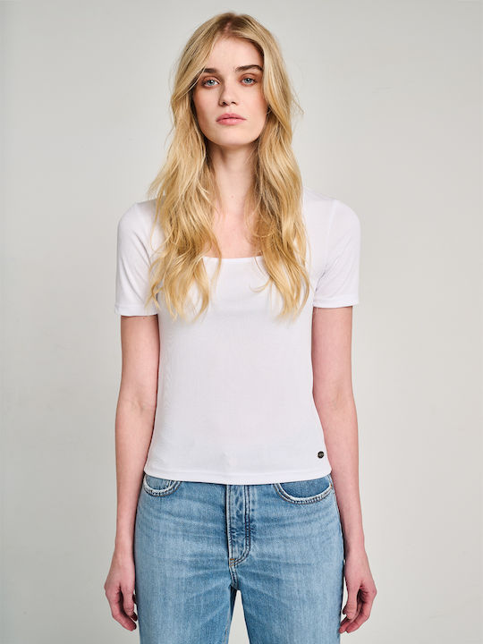 Women's Short Sleeve Blouse White 63-008.055.N0010