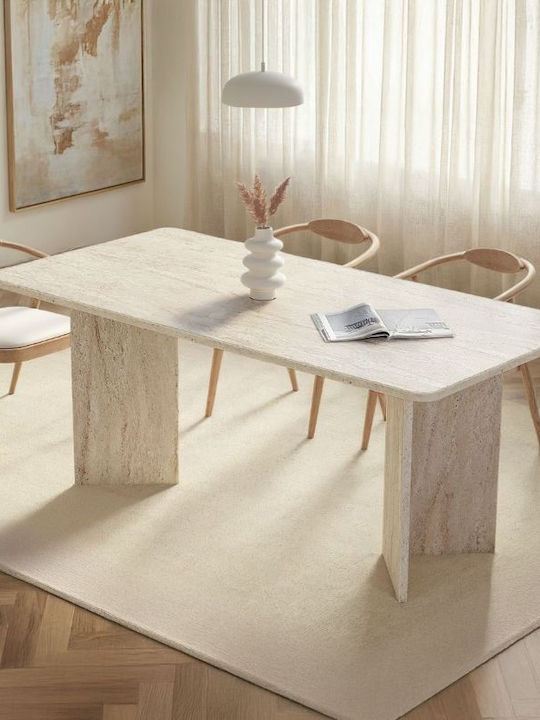 Linza Esszimmer- und Küchentisch Holz Travertin...