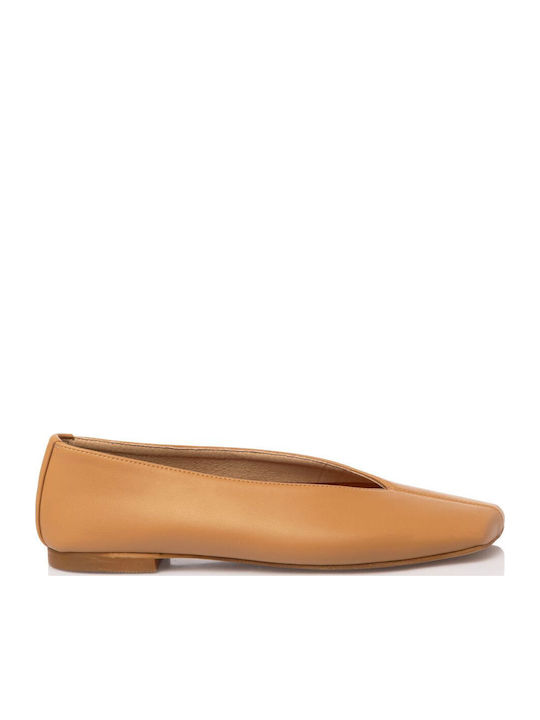 Sante Leather Women's Ballerina Shoes in Tabac ...