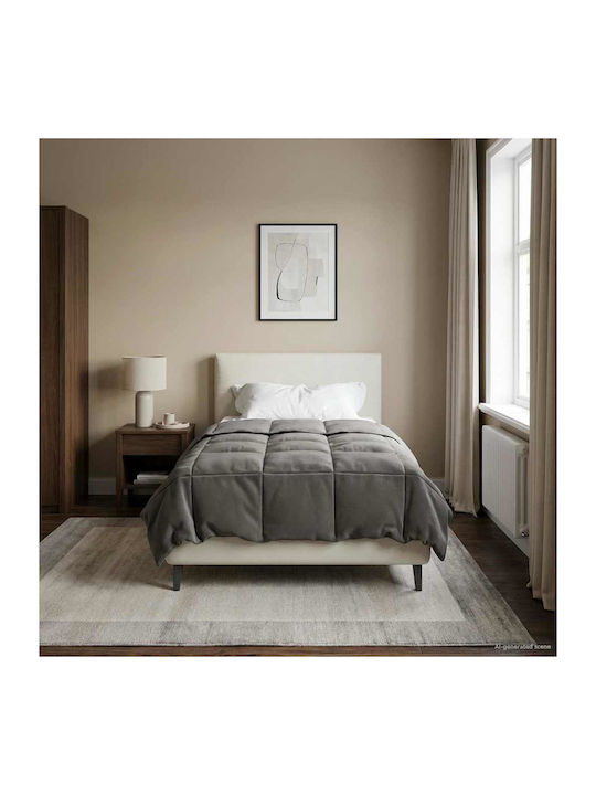 vidaXL Set Duvet Cover 155x220cm Single with Pillowcase Light Grey