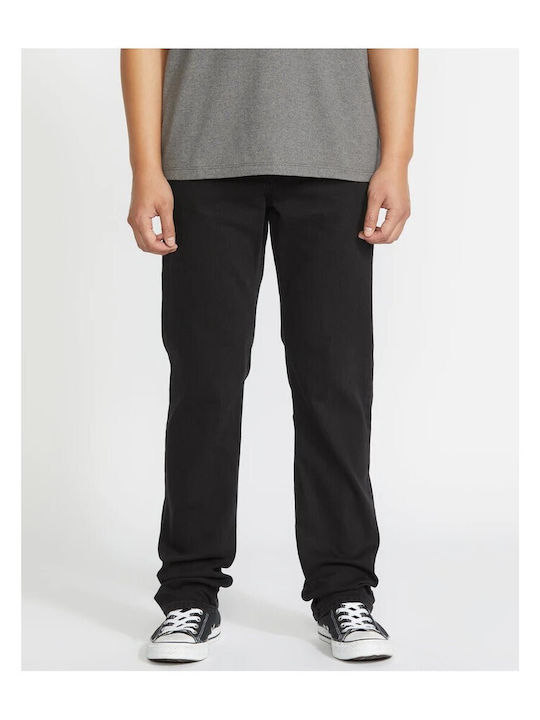 Men's Elastic Jeans Pants with Regular Straight Fit Black Out