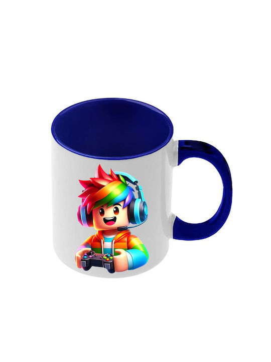Roblox Tasse Dunkelblaue Griff Innenseite