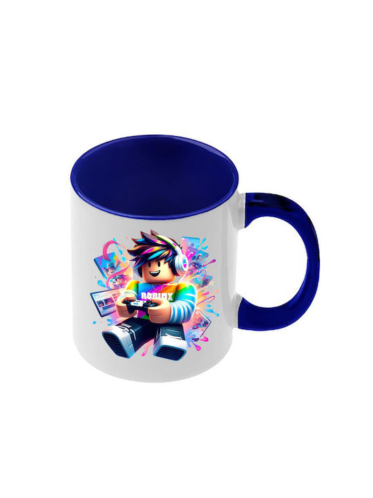 Roblox Tasse Dunkelblaue Griff Innenseite