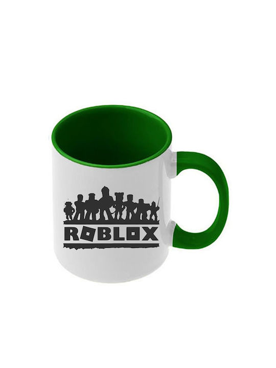Roblox Tasse Dunkelgrüne Griffe Innenseite