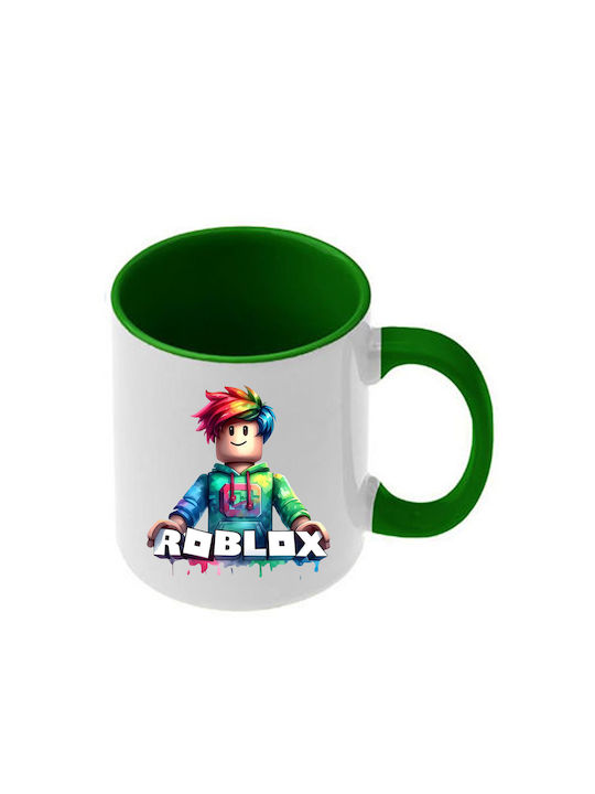 Roblox Tasse Dunkelgrüne Griffe Innenseite