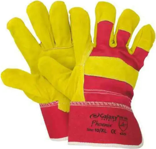 Galaxy Safety Gloves Yellow Leather-Cotton/Leather