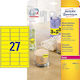 Avery 1 Piece Adhesive Labels in Yellow Colour 63.5x29.6mm