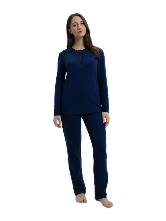 Odyssey Winter Women's Pyjama Set Dark Blue