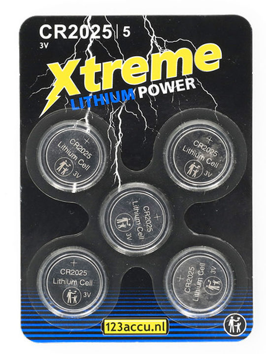 WS Xtreme Power Μπαταρίες Λιθίου Ρολογιών CR2025 3V 5τμχ
