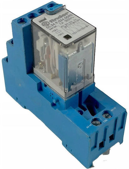 Миниатюрен Предавател 4p 7a 24v Dc Тестов Бутон Led + Диод 55.34.9.024.0090
