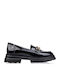 Patent Leather Women's Loafers in Black Colour