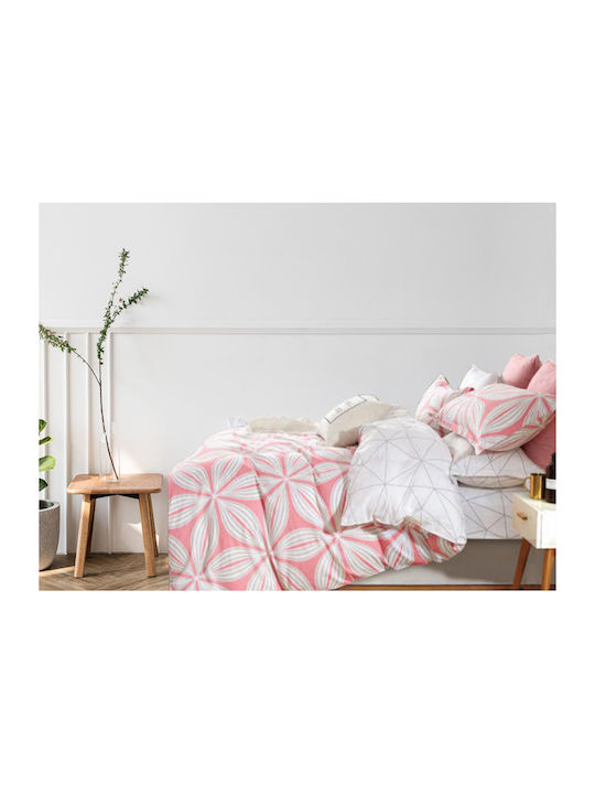 Flamingo Σετ Σεντόνια Υπέρδιπλα 230x260εκ. Ροζ (4τμχ)