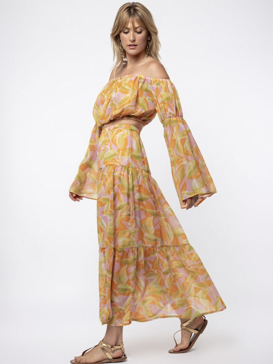 Maxi Φούστα Black - Orange