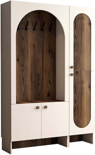 Hanah Home Flurmöbel & Aufbewahrung Creme-Walnuss Länge 135 Breite 37 Höhe 200.6cm