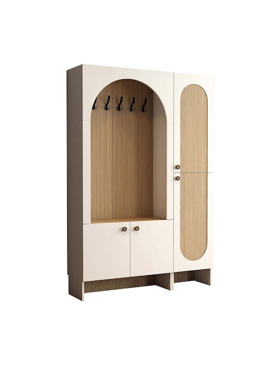Έπιπλο Εισόδου Cream-oak 135x37x200.6εκ.