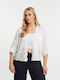 Short Women's Knitted Cardigan In White Colour