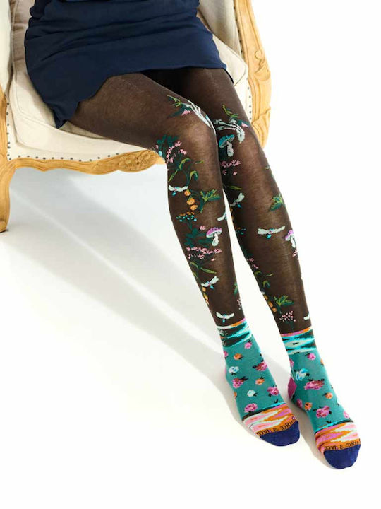Women's Pantyhose Pink with Print