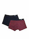 Men's Boxers Black Printed/Burgundy With Designs 2Pack
