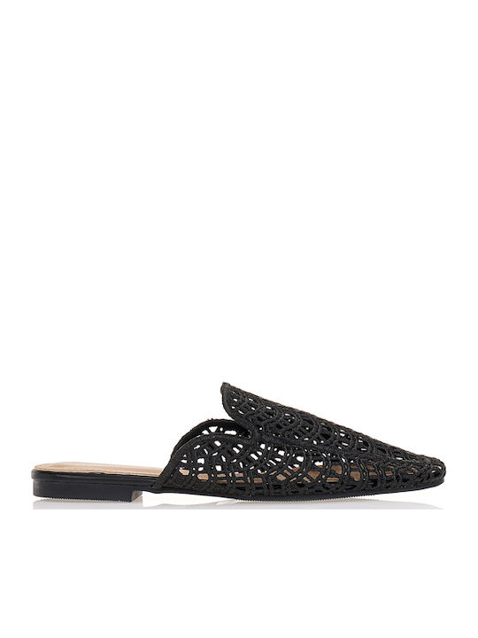 Flat Damen Pantoletten in Schwarz Farbe
