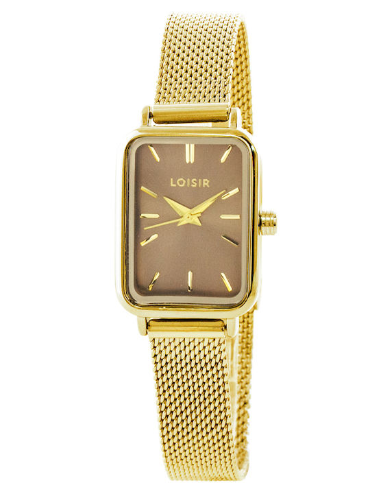 Loisir Oldie Womens Watch 34mm Battery with Gold Metal Bracelet