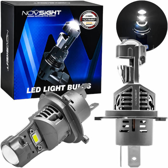 NovSight Car and Motorcycle Lamps H4 / T19 Canbus LED 6500K Cold White 12V 100W 2pcs