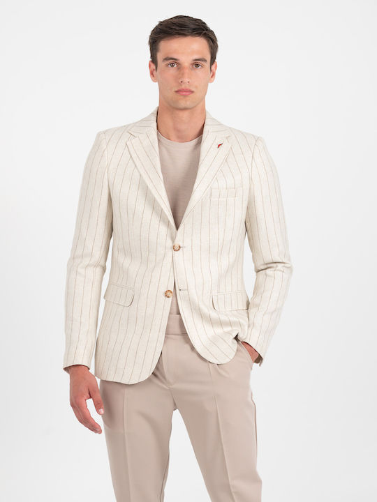Men’s Suit Jacket with Slim Fit Beige