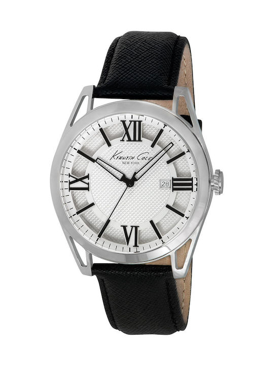 Kenneth Cole Men's Watch 44mm Battery With Black Leather Strap