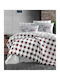 First Choice Set Huse Pentru Pilote 100% Bumbac Dublu Cu 4 Fețe De Pernă & 1 Cearceaf 200x220cm Roșu Închis