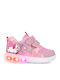Kids Sneakers Anatomic with Hoop & Loop Closure & Lights Pink