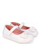 Kids Anatomic Ballerinas with Hoop & Loop Closure Leather White