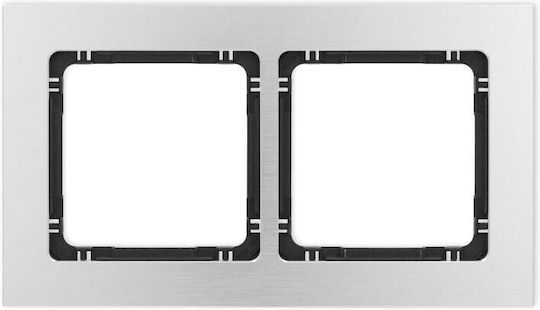 Deco Universal Wechselrahmen Doppelter Gebürsteter Aluminiumrahmen Silber Boden Schwarz 7-12-dra-2