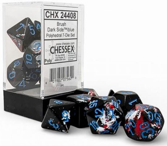 Chessex Pinsel Dunkle Seite Polyedisches 7-Würfel Set