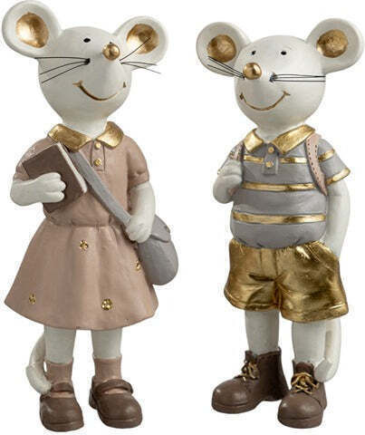 Polyester Pair of Little Mice 7x6x16.5cm