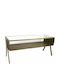 TV Stand Made of Metal and Glass Brown M104xW40xH45cm